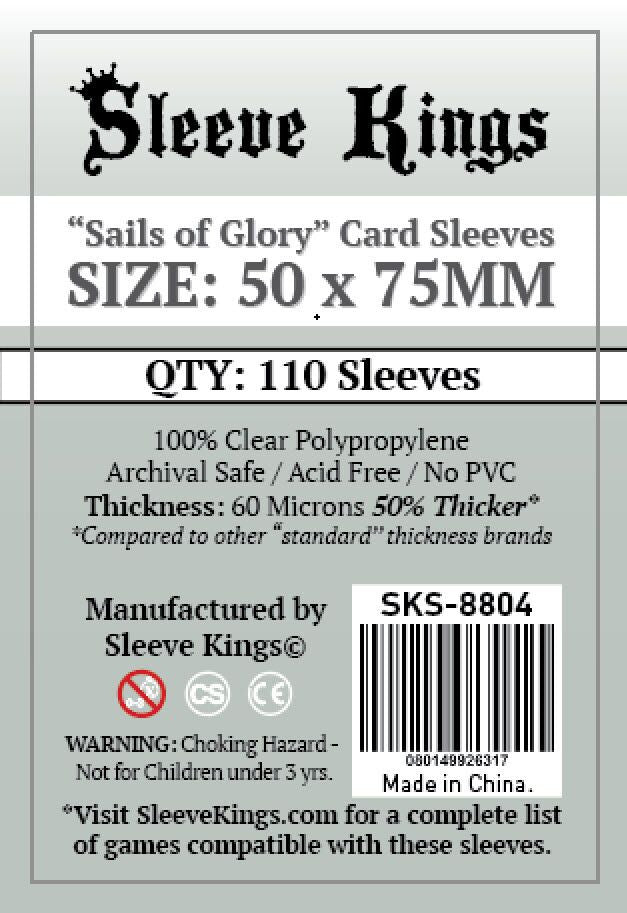 Sleeve Kings Board Game Sleeves Sails of Glory (50mm x 75mm) (110 Sleeves Per Pack) Board Game